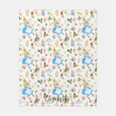 Whimsical Alice's avonturen in Wonderland Glitter Fleece Deken (Voorkant)