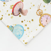 Whimsical Alice's avonturen in Wonderland Glitter Fleece Deken (Hoek)