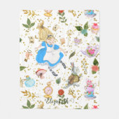 Whimsical Alice's avonturen in Wonderland Glitter Fleece Deken (Voorkant)