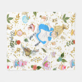 Whimsical Alice's avonturen in Wonderland Glitter Fleece Deken (Voorkant (Horizontaal))