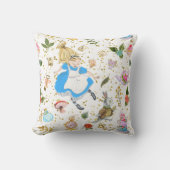 Whimsical Alice's avonturen in Wonderland Glitter Kussen (Voorkant)