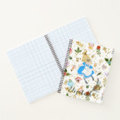 Whimsical Alice's avonturen in Wonderland Glitter Notitieboek (Binnen)
