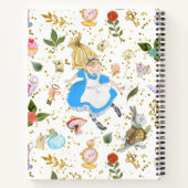 Whimsical Alice's avonturen in Wonderland Glitter Notitieboek (Achterkant)