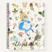Whimsical Alice's avonturen in Wonderland Glitter Notitieboek (Voorkant)