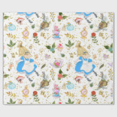 Whimsical Alice's avonturen in Wonderland Glitz Cadeaupapier (Vlak)