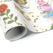 Whimsical Alice's avonturen in Wonderland Glitz Cadeaupapier (Rol Hoek)