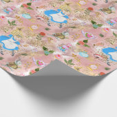 Whimsical Alice's avonturen in Wonderland Party Cadeaupapier (Hoek)