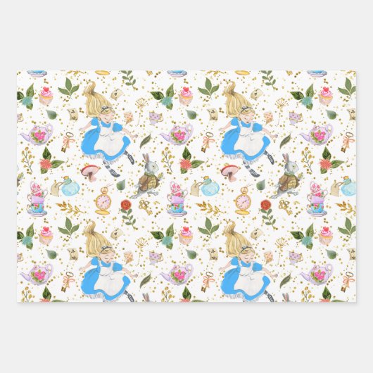 Whimsical Alice's avonturen in Wonderland Party Inpakpapier Vel (Voorkant 3)