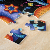 Whimsical Alien Garden - Kleurrijke kosmische flor Legpuzzel (Zijkant)