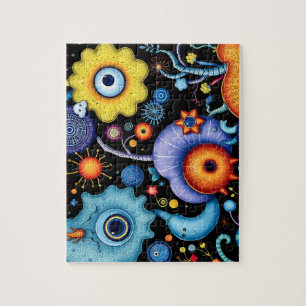 Whimsical Alien Garden - Kleurrijke kosmische flor Legpuzzel