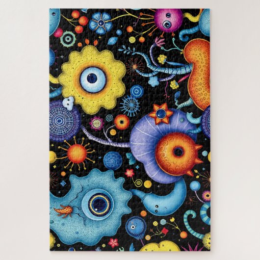 Whimsical Alien Garden - Kleurrijke kosmische flor Legpuzzel (Verticaal)