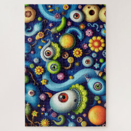 Whimsical Alien Planet Landschap Jigsaw Puzzel