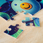 Whimsical Alien World - Kleurrijke ruimtewezens Legpuzzel (Zijkant)