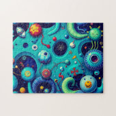 Whimsical Alien World - Kleurrijke ruimtewezens Legpuzzel (Horizontaal)
