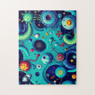 Whimsical Alien World - Kleurrijke ruimtewezens Legpuzzel