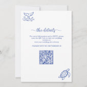 Whimsical All in One QR Code Zeeleven Huwelijk Kaart (Achterkant)
