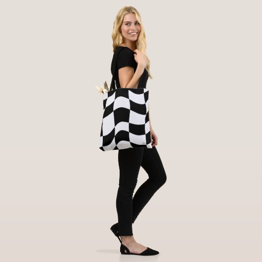 Whimsical Allure: Gevoerde Abstract Patroonpatroon Tote Bag (Op model)
