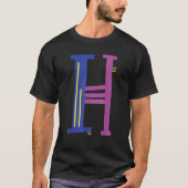 Whimsical Alphabet Letter H Typography Character H T-shirt (Voorkant)
