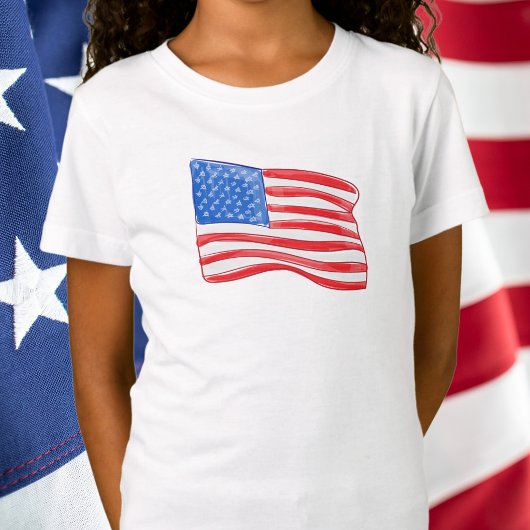 Whimsical Amerikaanse vlag / Patriottische VS T-shirt