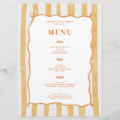 Whimsical Amore & Aranci | Trouwdag Menu (Voorkant)