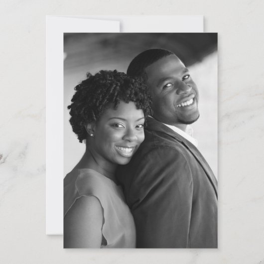 Whimsical Ampersand | Foto terug wit en beige Save The Date (Achterkant)