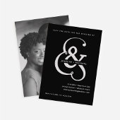 Whimsical Ampersand | Moody Black Foto terug Save The Date