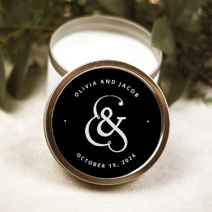 Whimsical Ampersand Moody Black Wedding Ronde Sticker