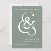 Whimsical Ampersand | Sage Green Wedding Kaart (Voorkant)