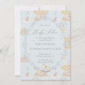 Whimsical Amusement Park Carousel Baby Shower Kaart (Voorkant)