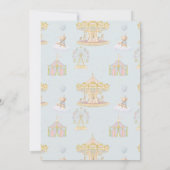 Whimsical Amusement Park Carousel Baby Shower Kaart (Achterkant)