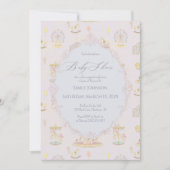 Whimsical Amusement Park Carousel Baby Shower Kaart (Voorkant)