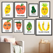 Whimsical Ananas CUSTOM BABY NAAM Kunst Poster