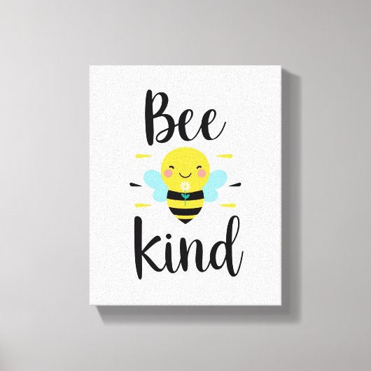 Whimsical and Kind Bee Illustration Canvas Afdruk (Voorkant)