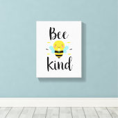 Whimsical and Kind Bee Illustration Canvas Afdruk (Insitu (Houten vloer))