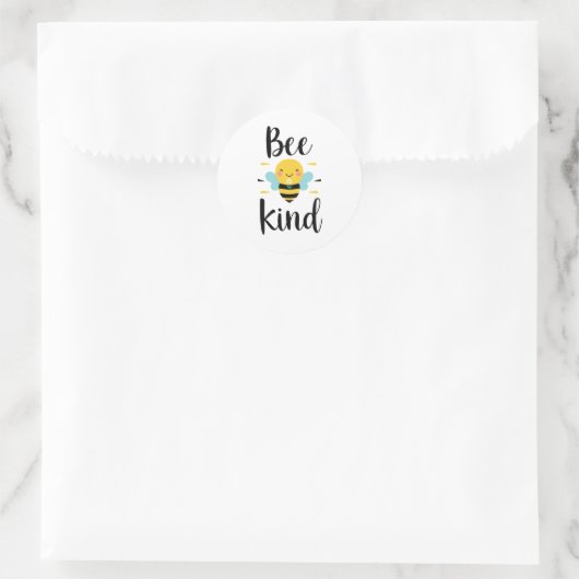 Whimsical and Kind Bee Illustration Ronde Sticker (Tas)
