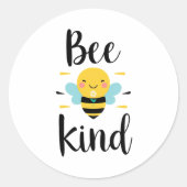 Whimsical and Kind Bee Illustration Ronde Sticker (Voorkant)