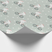 Whimsical and Modern Green Winter Polar Beer Cadeaupapier (Hoek)