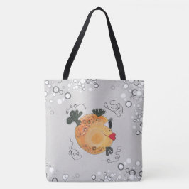 Whimsical and Schattig Fish Art in Blauwgroen Tote Bag