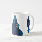 Whimsical and Schattig Fish Artwork in Rich Blues Koffiemok (Voorkant rechts)