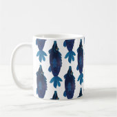 Whimsical and Schattig Fish Artwork in Rich Blues Koffiemok (Links)