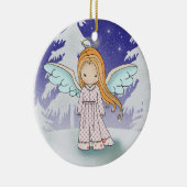 Whimsical Angel kerstversiering Keramisch Ornament (Rechts)
