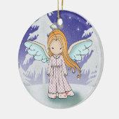 Whimsical Angel kerstversiering Keramisch Ornament (Links)