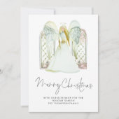 Whimsical Angel Merry-kerstscript Feestdagenkaart (Voorkant)