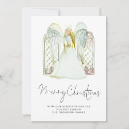 Whimsical Angel Merry-kerstscript Feestdagenkaart