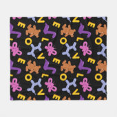 Whimsical Animal Balloons en LOVE Letters Fleece Deken (Voorkant (Horizontaal))