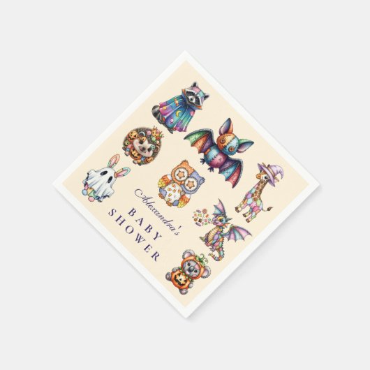 Whimsical Animal Halloween Baby shower Servet (Hoek)