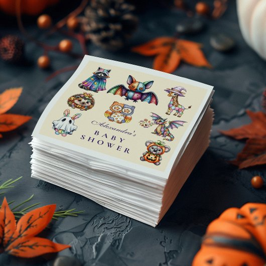 Whimsical Animal Halloween Baby shower Servet