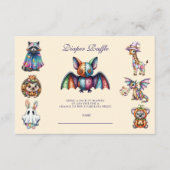 Whimsical Animal Halloween Diapper Raffle Informatiekaartje (Voorkant)