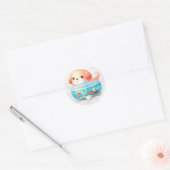 Whimsical Animal Jars - Hond - Ronde Sticker (Envelop)