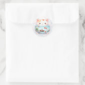 Whimsical Animal Jars - Kat - Ronde Sticker (Tas)